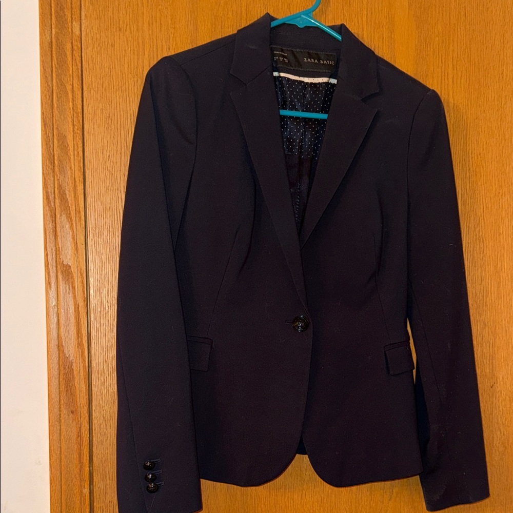 Zara Dark Navy Women's Blazer Jacket M